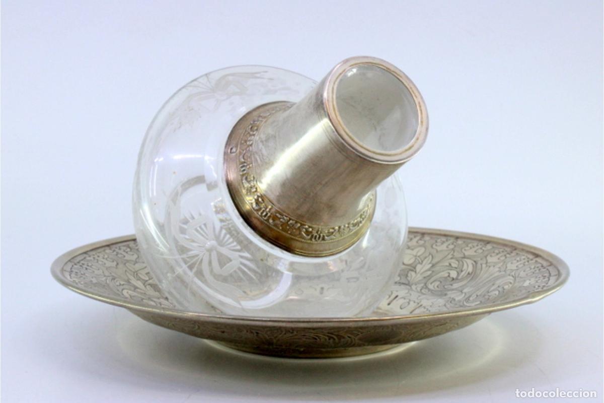 Antig&uuml;edades: Botella de noche, de vidrio y plata. - Foto 3