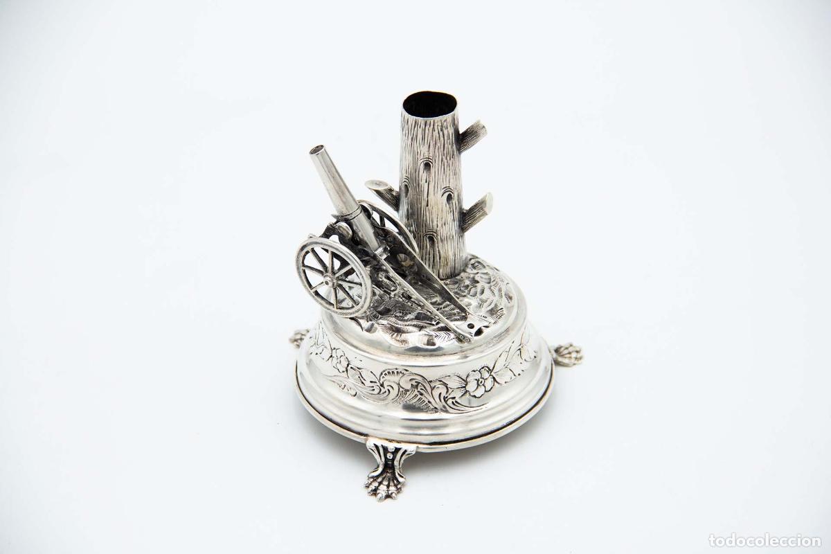 Antiquit&eacute;s: Soporte para palillos de dientes de plata - Cannon