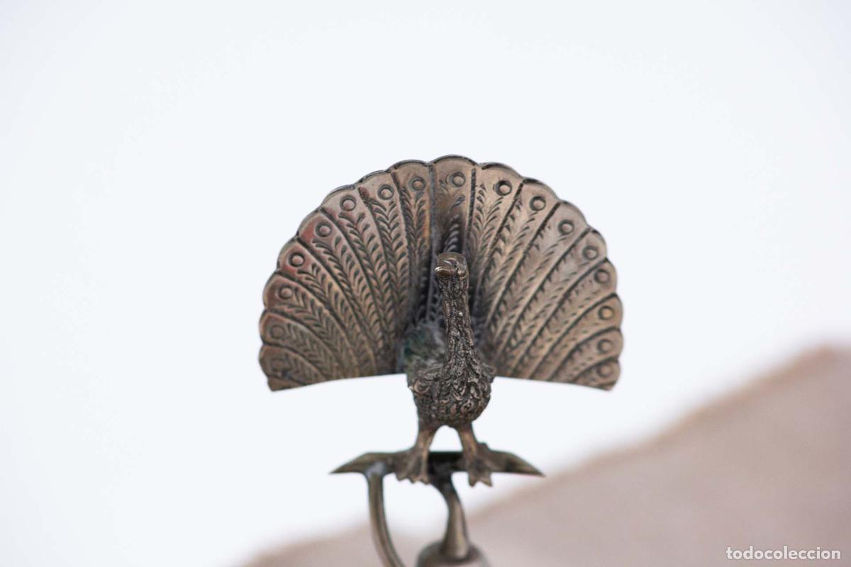 Antig&uuml;edades: Palillero de plata - Pavo real - Foto 3
