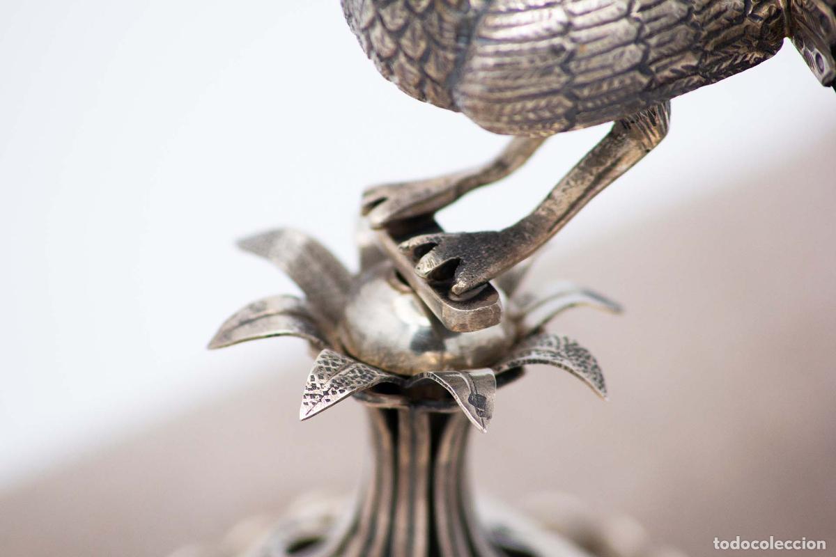 Antig&uuml;edades: Palillero de plata - Pavo real - Foto 4