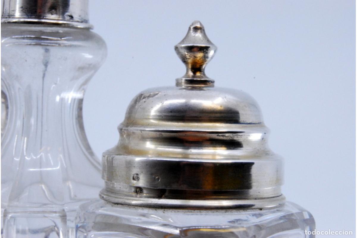 Antig&uuml;edades: Juego de vinagreras de plata - Foto 6