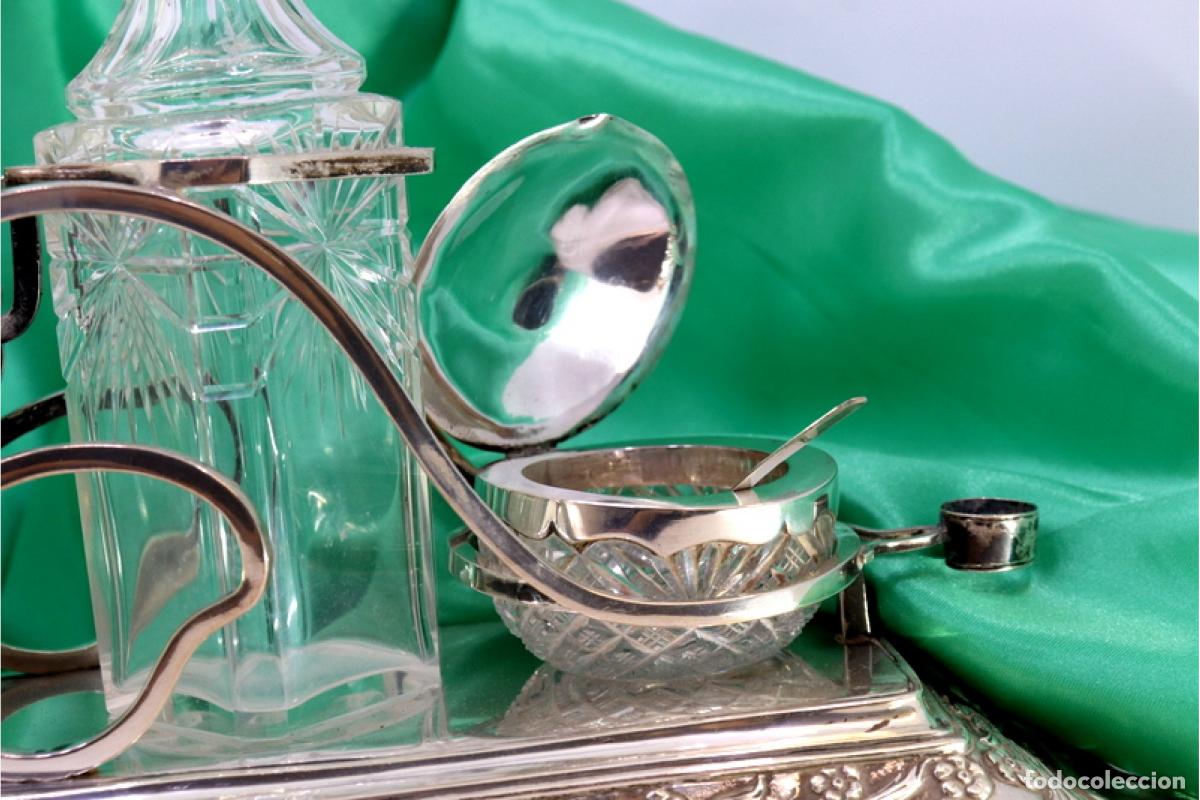 Antig&uuml;edades: Juego de vinagreras de plata - Foto 4