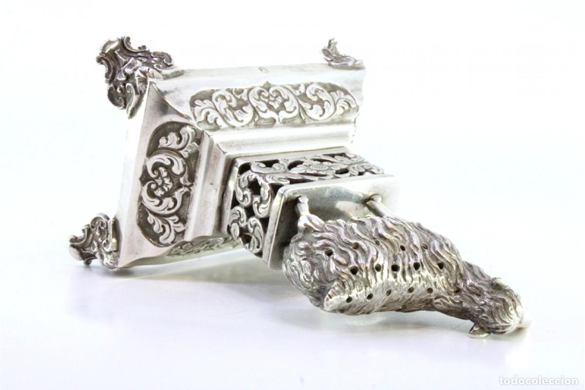 Antig&uuml;edades: Soporte para palillos de dientes de plata - Cabra - Foto 5