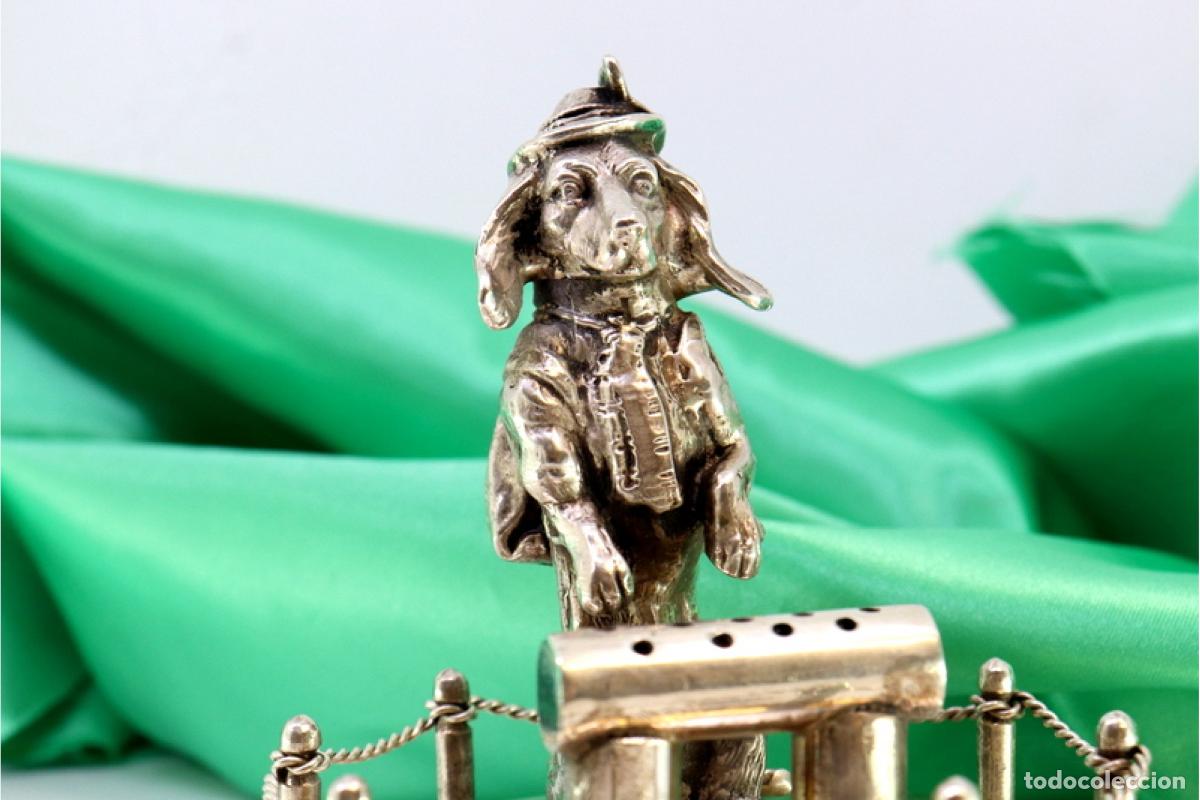 Antig&uuml;edades: Soporte de plata para palillos de dientes - Perro - Foto 7