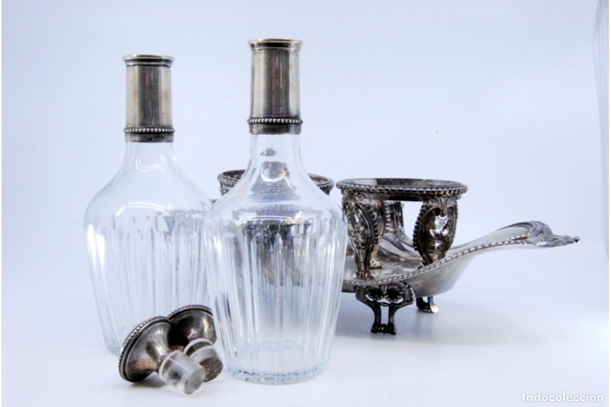 Antig&uuml;edades: Juego de vinagreras de plata - Foto 5