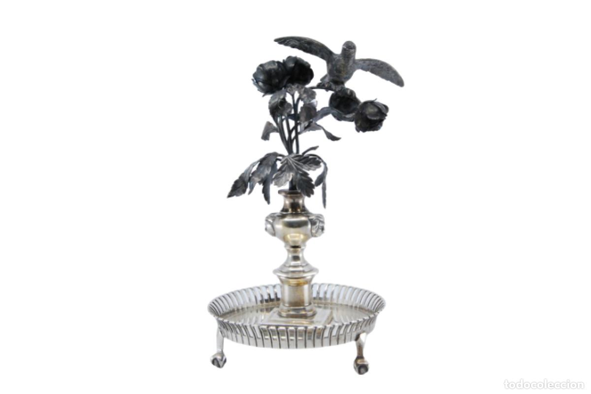 Antiques: Soporte para palillos de dientes de plata - Ave