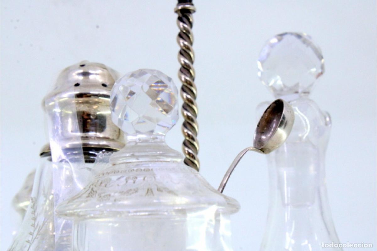 Antig&uuml;edades: Juego de vinagreras de plata - Foto 6