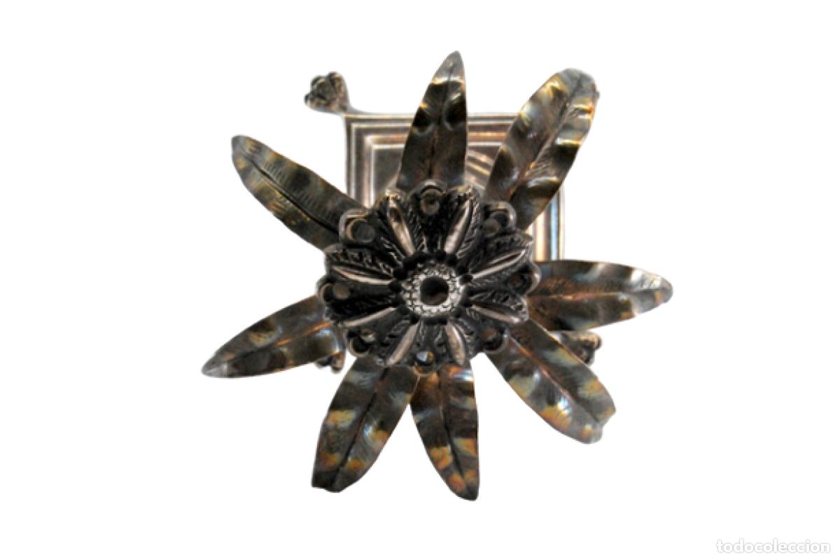 Antiquit&auml;ten: Soporte de plata para palillos de dientes - Flores