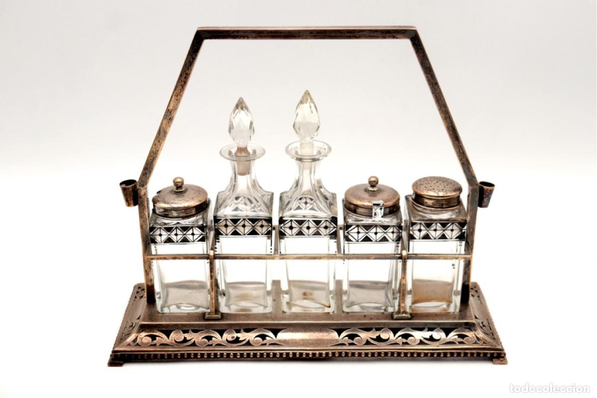Antig&uuml;edades: Juego de vinagreras de plata - Foto 4