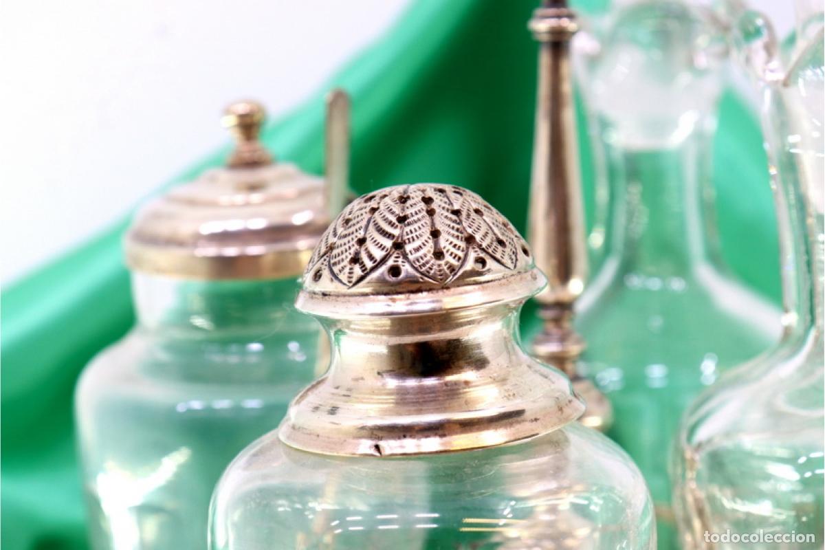 Antig&uuml;edades: Juego de vinagreras de plata - Foto 4