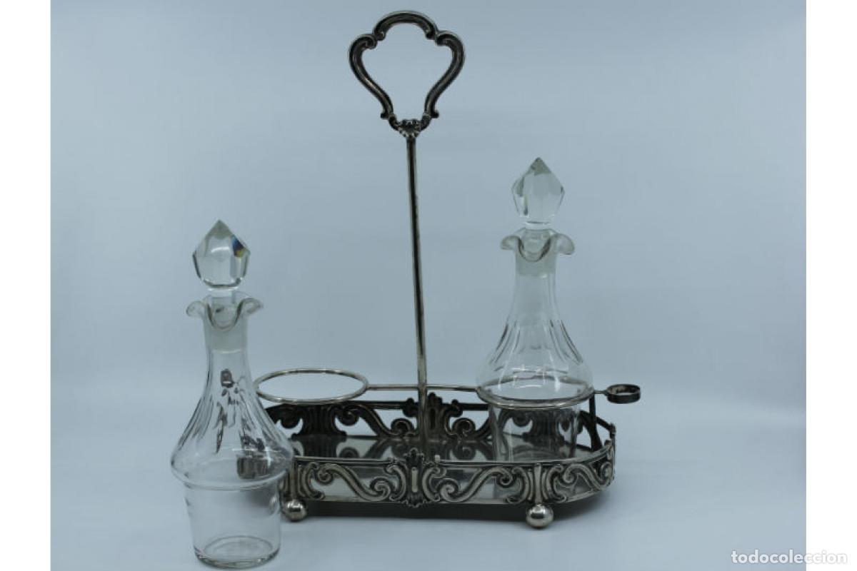 Antig&uuml;edades: Juego de vinagreras de plata - Foto 5