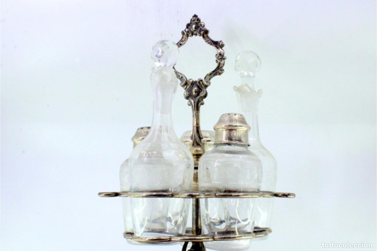Antig&uuml;edades: Juego de vinagreras de plata - Foto 2