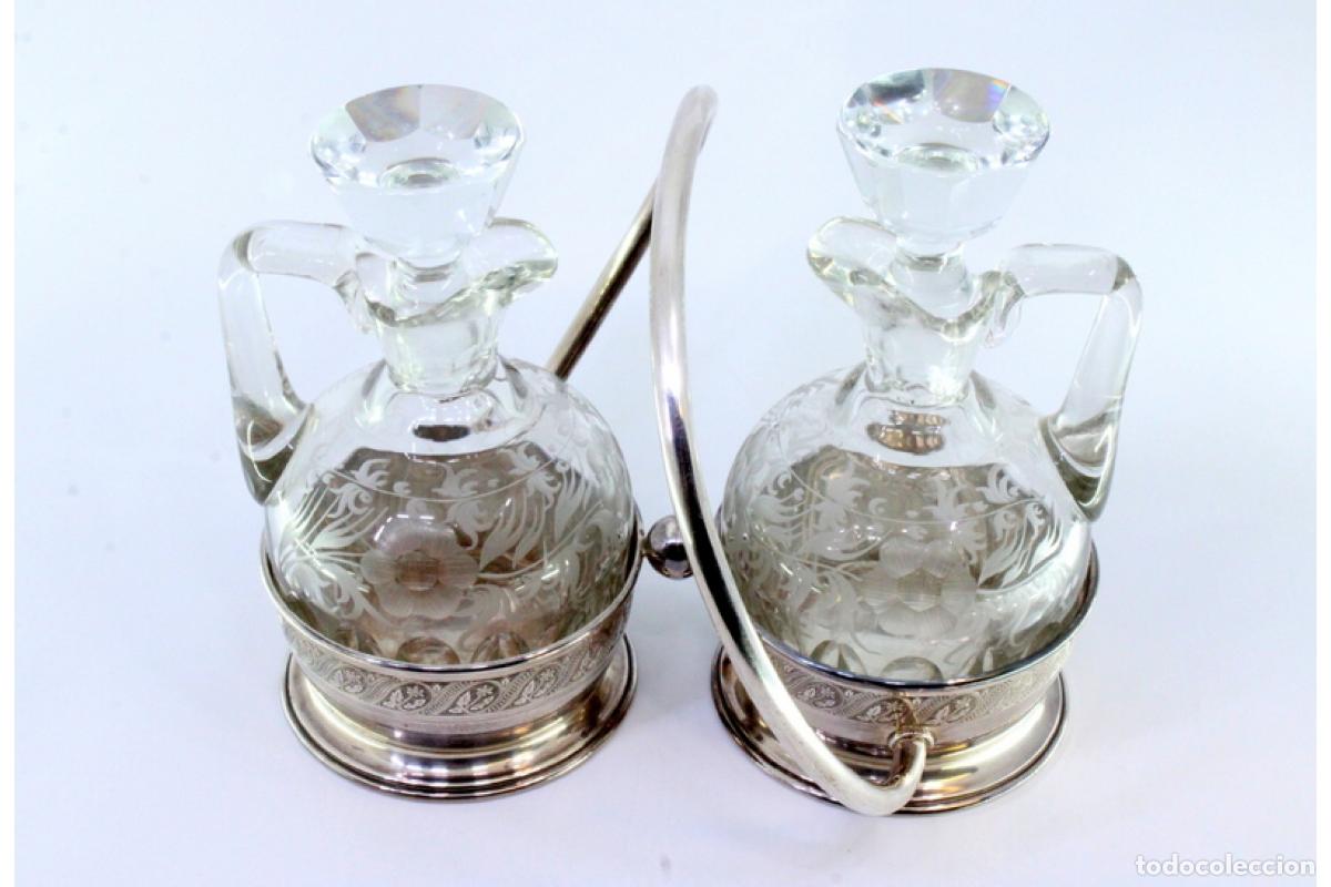 Antig&uuml;edades: Juego de vinagreras de plata - Foto 5