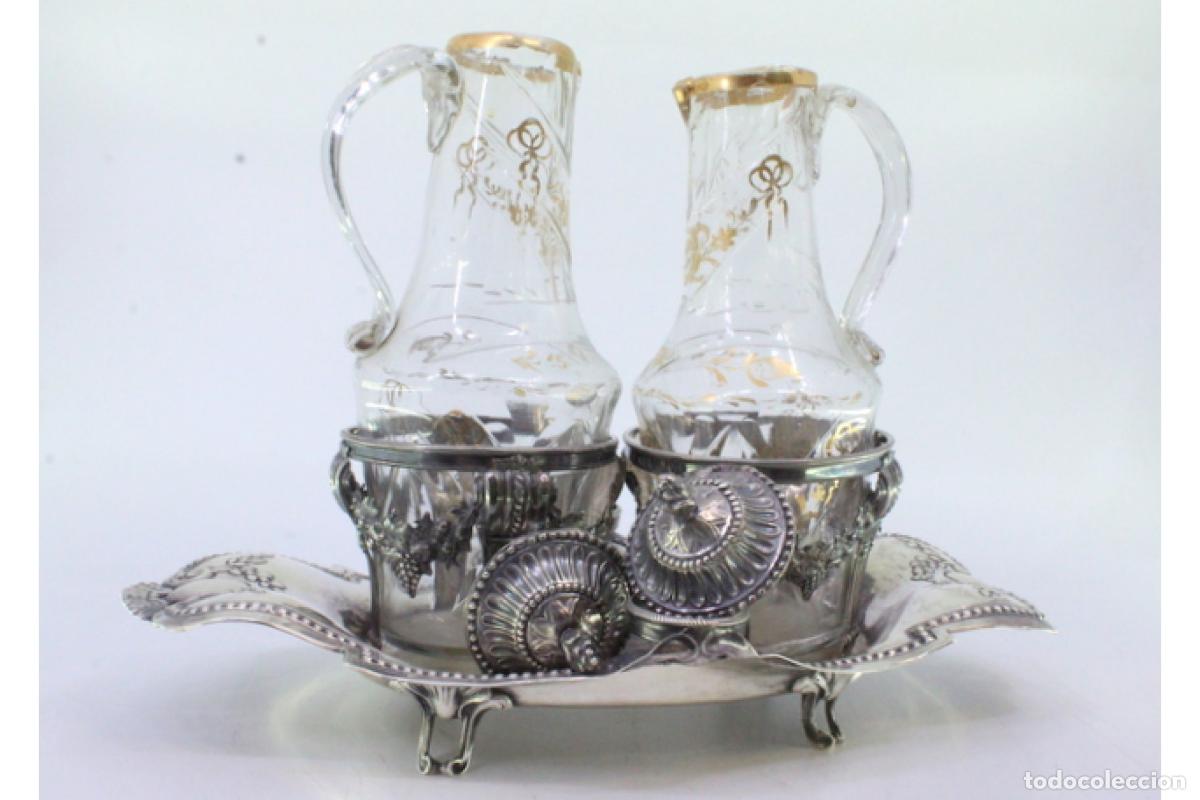 Antig&uuml;edades: Juego de vinagreras de plata - Foto 4