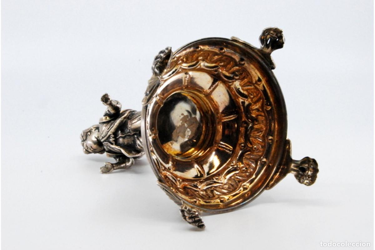 Antig&uuml;edades: Palillero de plata - Ni&ntilde;o con cesta - Foto 2