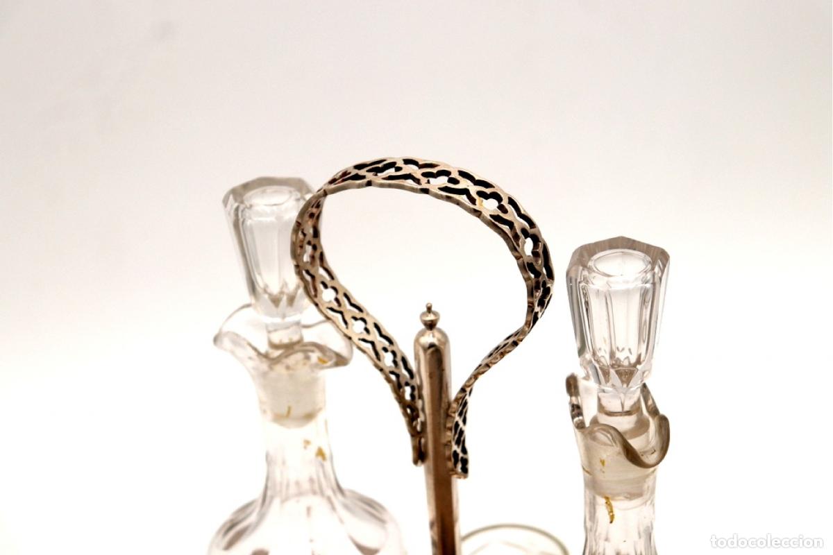 Antig&uuml;edades: Juego de vinagreras de plata - Foto 5