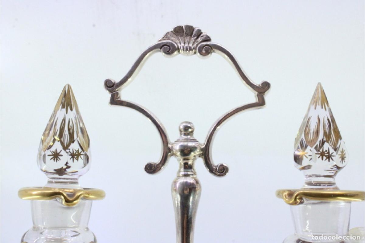 Antig&uuml;edades: Juego de vinagreras de plata - Foto 6