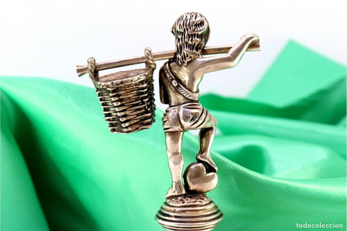 Antig&uuml;edades: Palillero de plata - Ni&ntilde;o con cesta - Foto 5