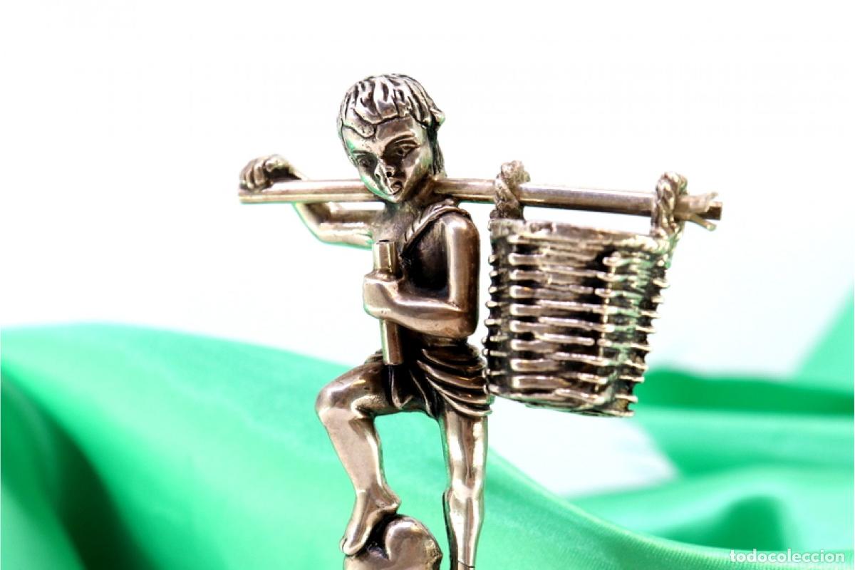 Antig&uuml;edades: Palillero de plata - Ni&ntilde;o con cesta - Foto 7