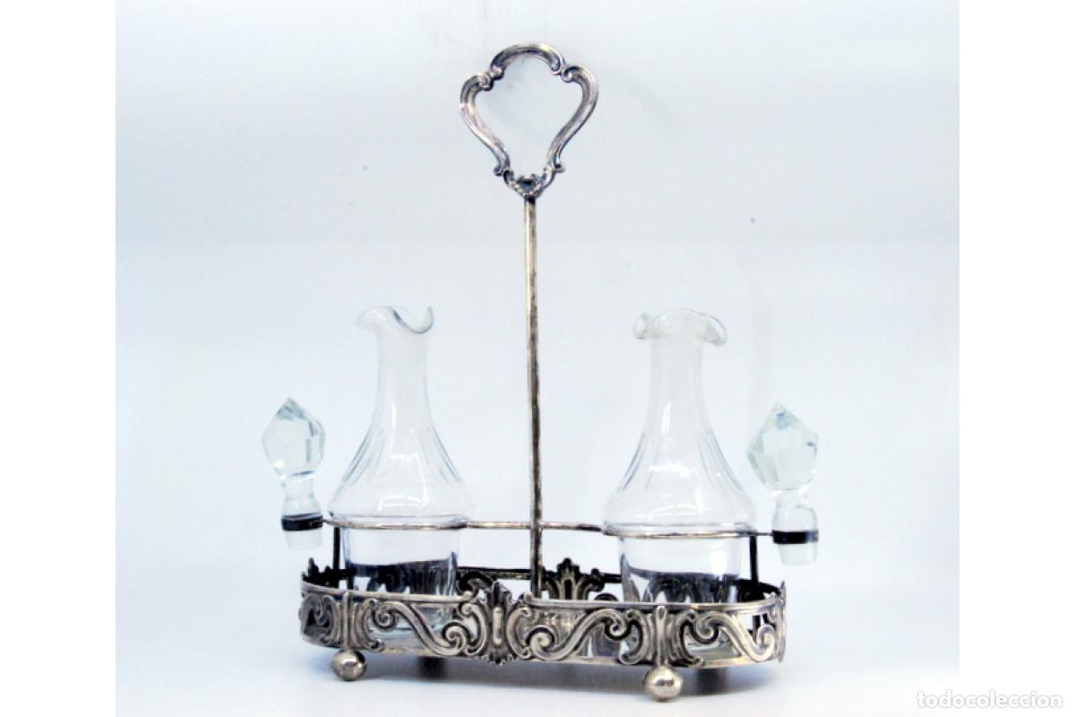 Antig&uuml;edades: Juego de vinagreras de plata - Foto 6