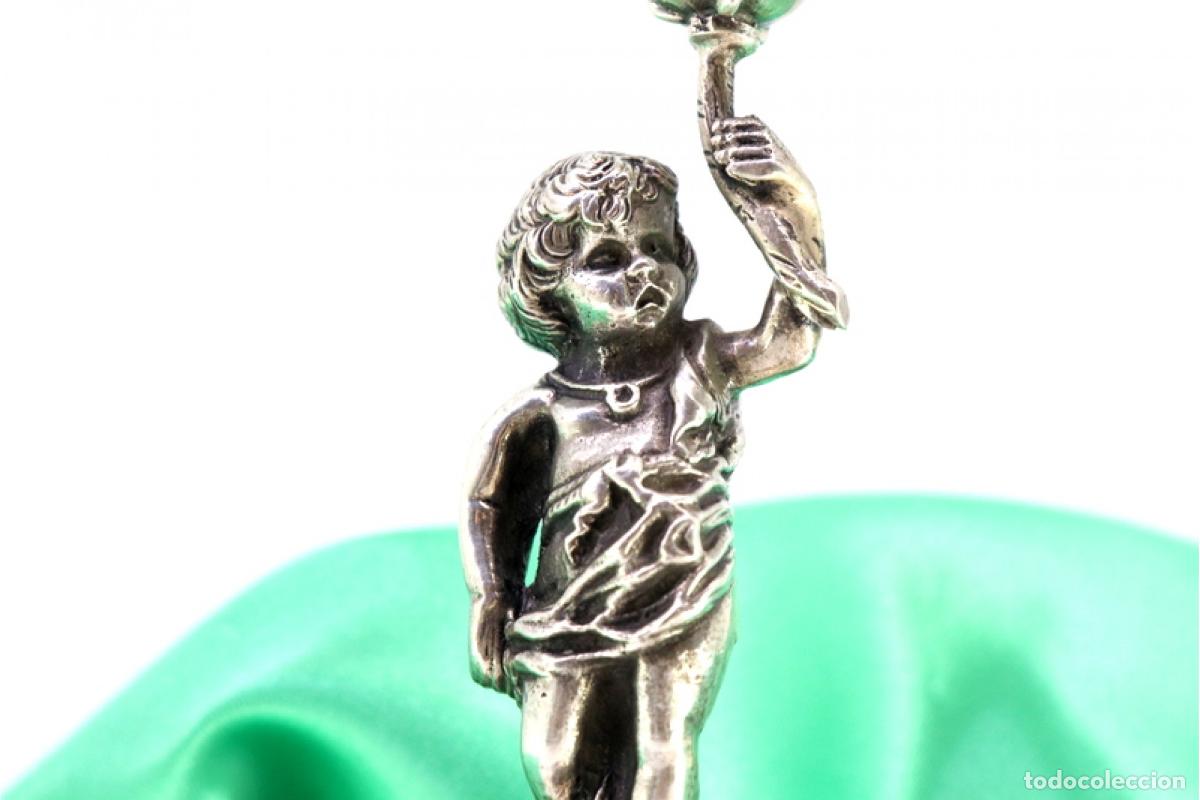Antig&uuml;edades: Soporte para palillos de dientes de plata - Putti - Foto 2