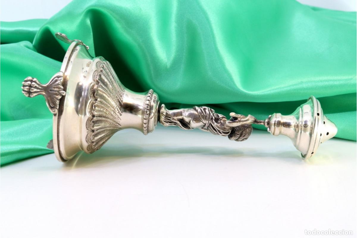 Antig&uuml;edades: Soporte para palillos de dientes de plata - Putti - Foto 6