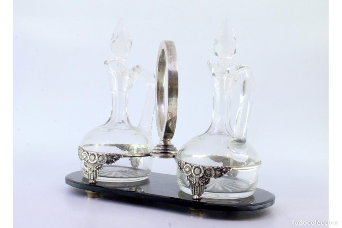 Antig&uuml;edades: Juego de vinagreras de plata - Foto 4