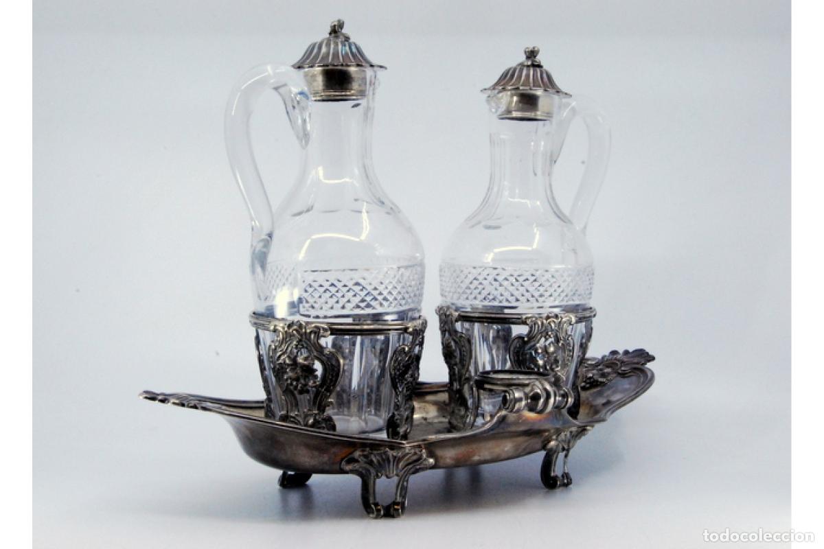 Antig&uuml;edades: Juego de vinagreras de plata - Foto 5