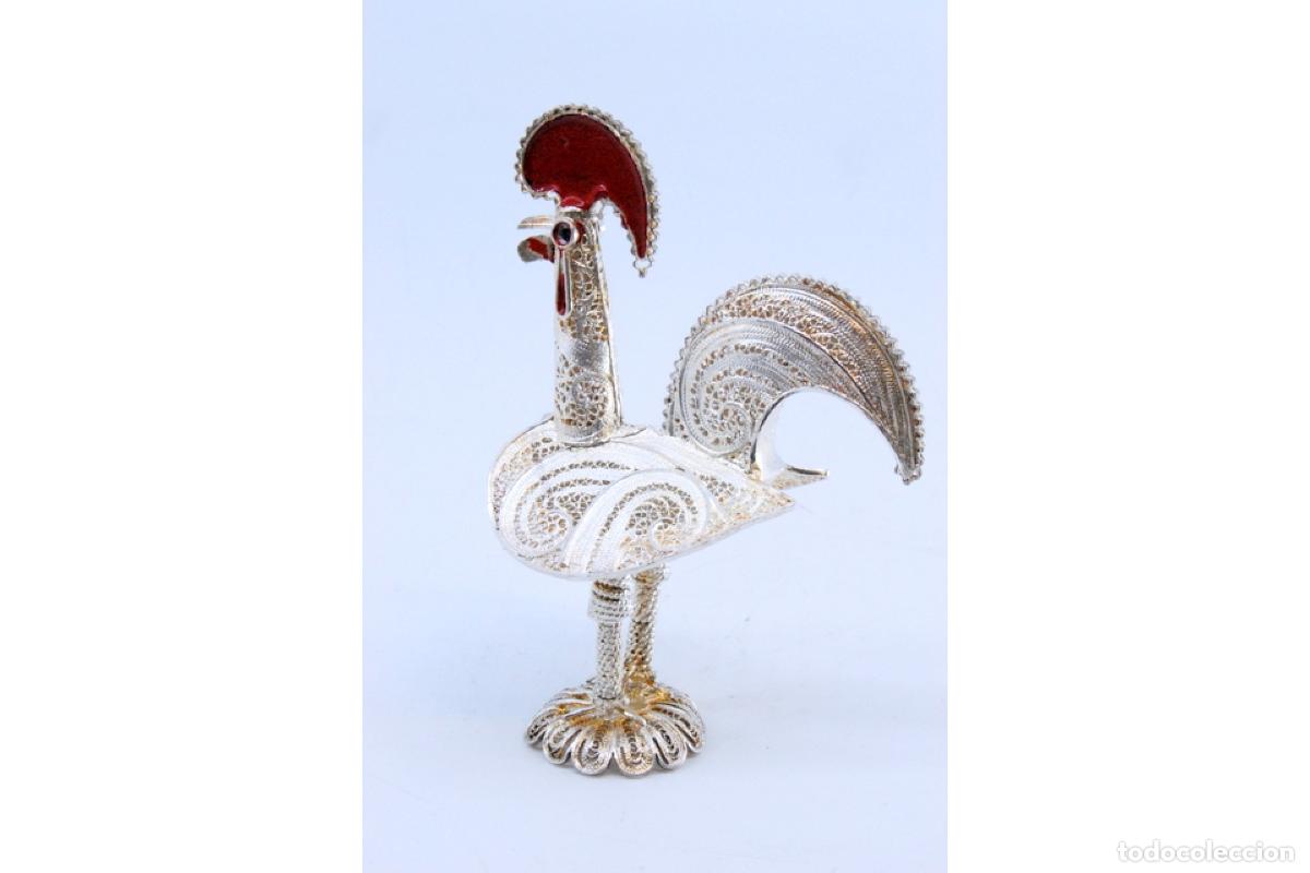 Antig&uuml;edades: Gallo en filigrana de plata - Foto 3