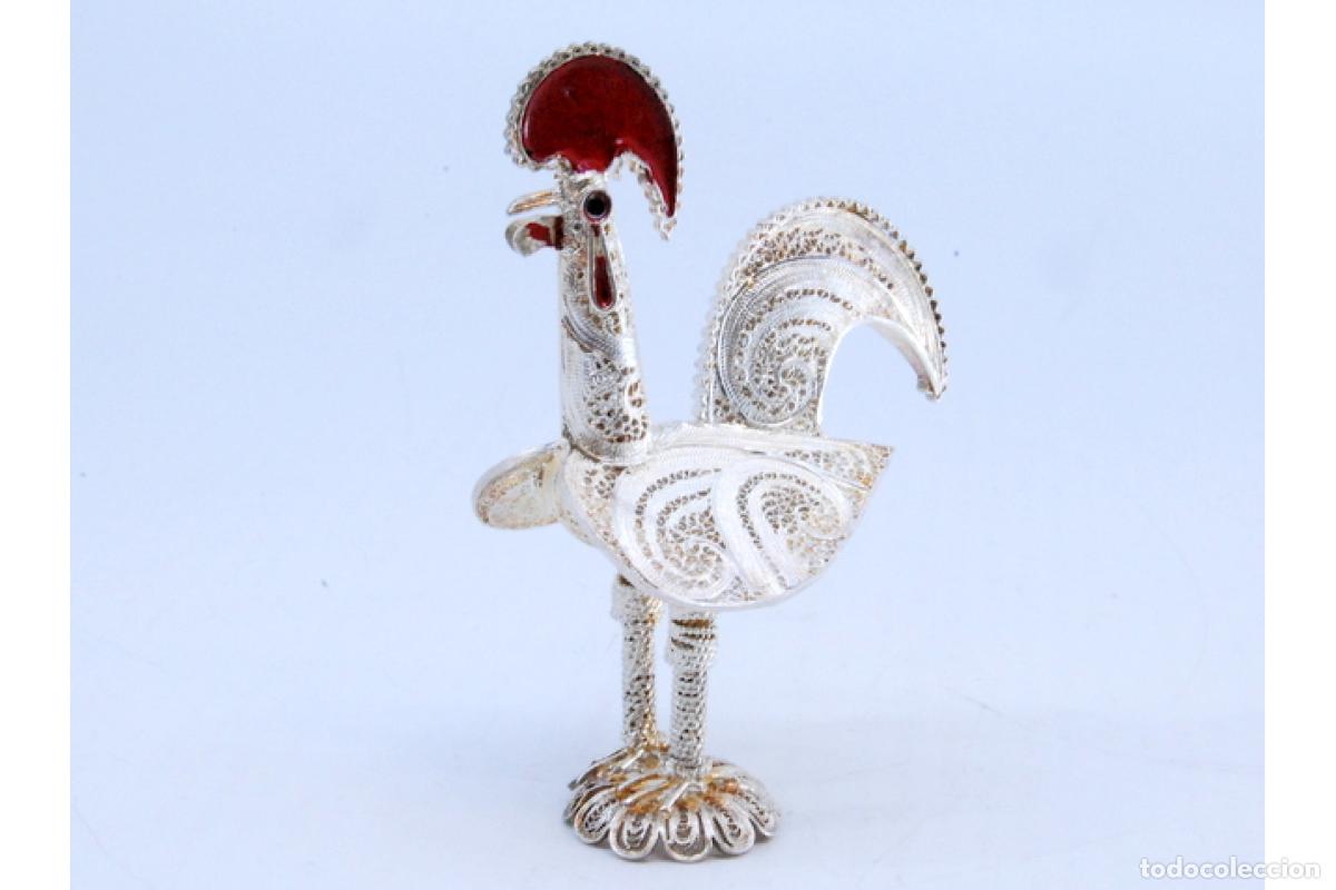 Antig&uuml;edades: Gallo en filigrana de plata - Foto 9