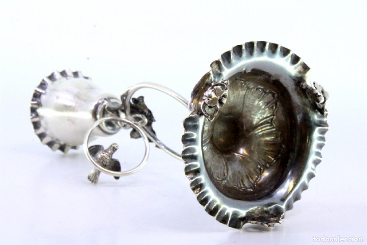 Antig&uuml;edades: Soporte para palillos de dientes de plata - Ave - Foto 2