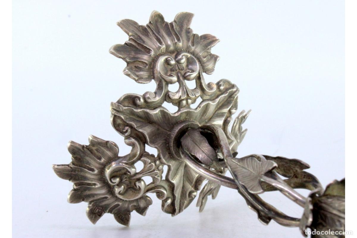 Antig&uuml;edades: Soporte de plata para palillos de dientes - Tr&iacute;pode - Foto 2