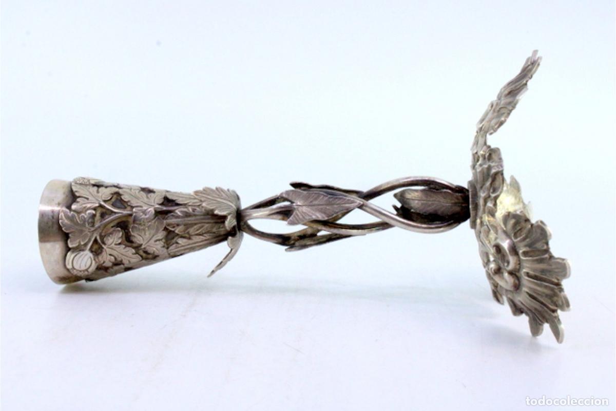 Antig&uuml;edades: Soporte de plata para palillos de dientes - Tr&iacute;pode - Foto 3