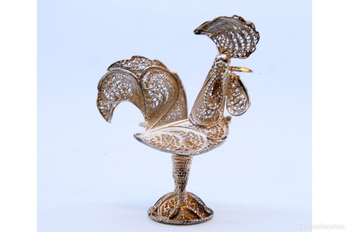 Antig&uuml;edades: Gallo en filigrana de plata - Foto 2