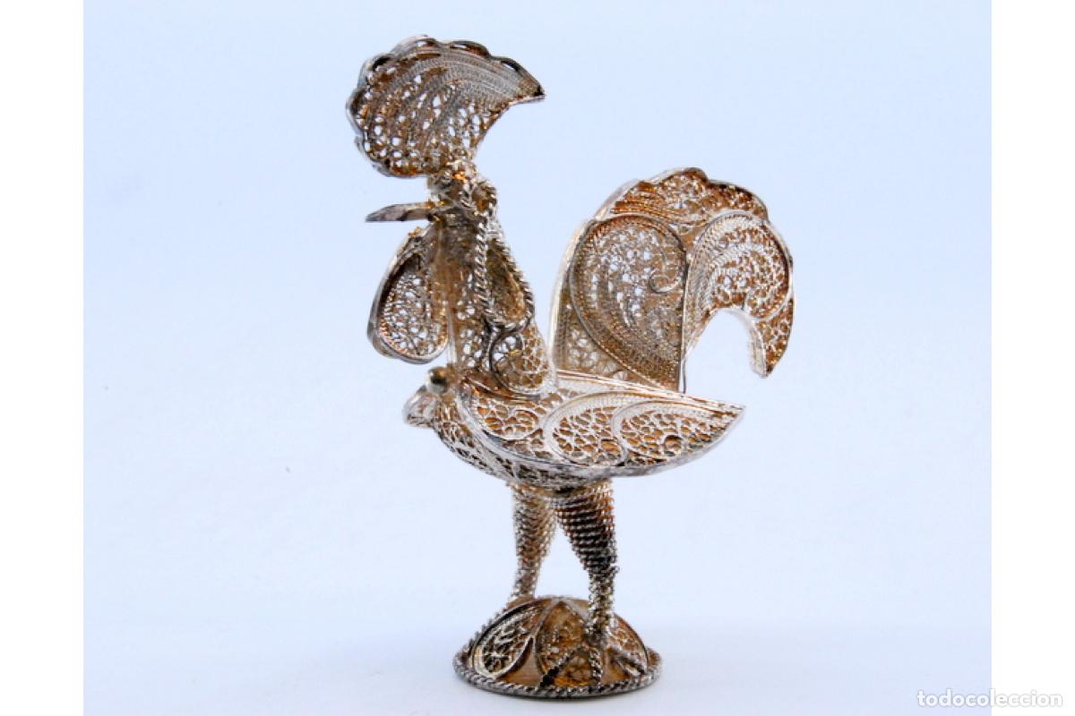 Antig&uuml;edades: Gallo en filigrana de plata - Foto 5