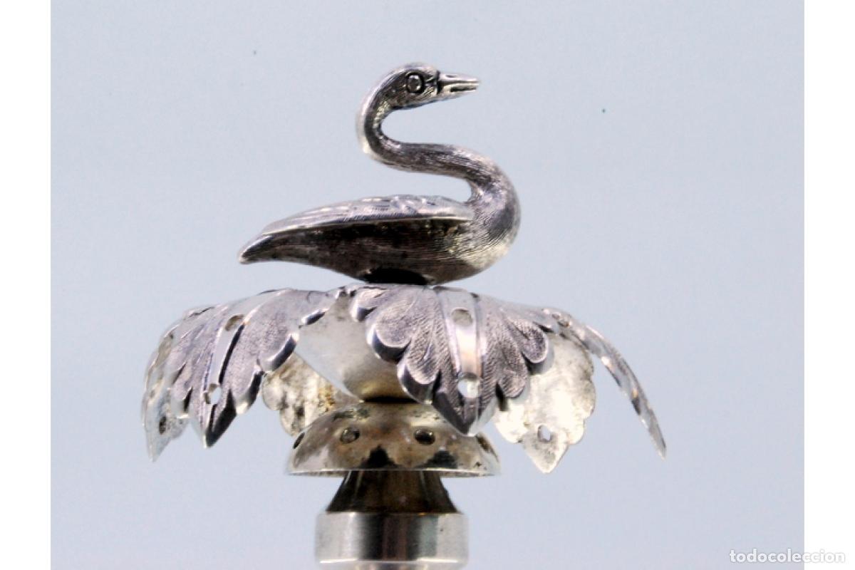 Antig&uuml;edades: Palillero de plata - Cisnes - Foto 2