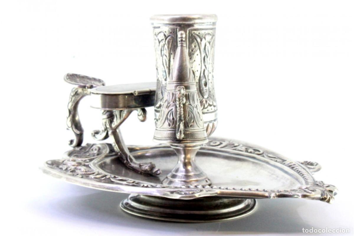Antig&uuml;edades: Candelabro de mano, en plata - Foto 3