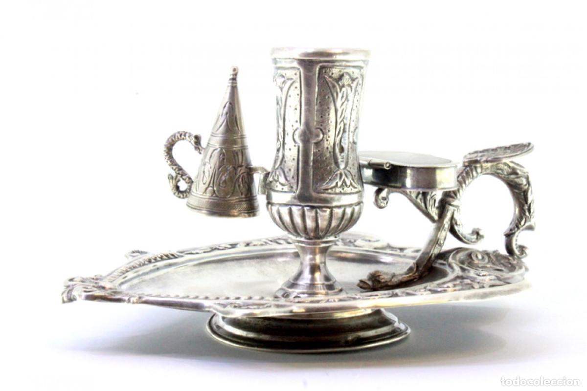 Antig&uuml;edades: Candelabro de mano, en plata - Foto 5
