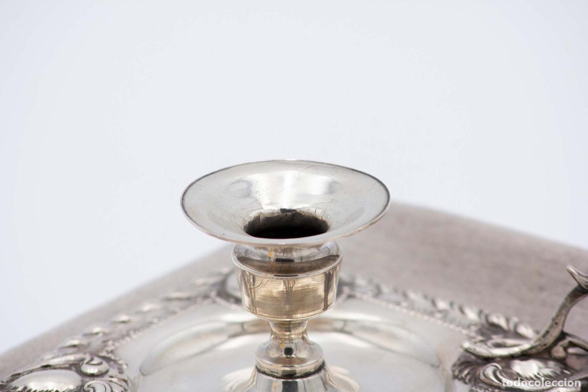 Antig&uuml;edades: Candelabro de mano, en plata - Foto 3