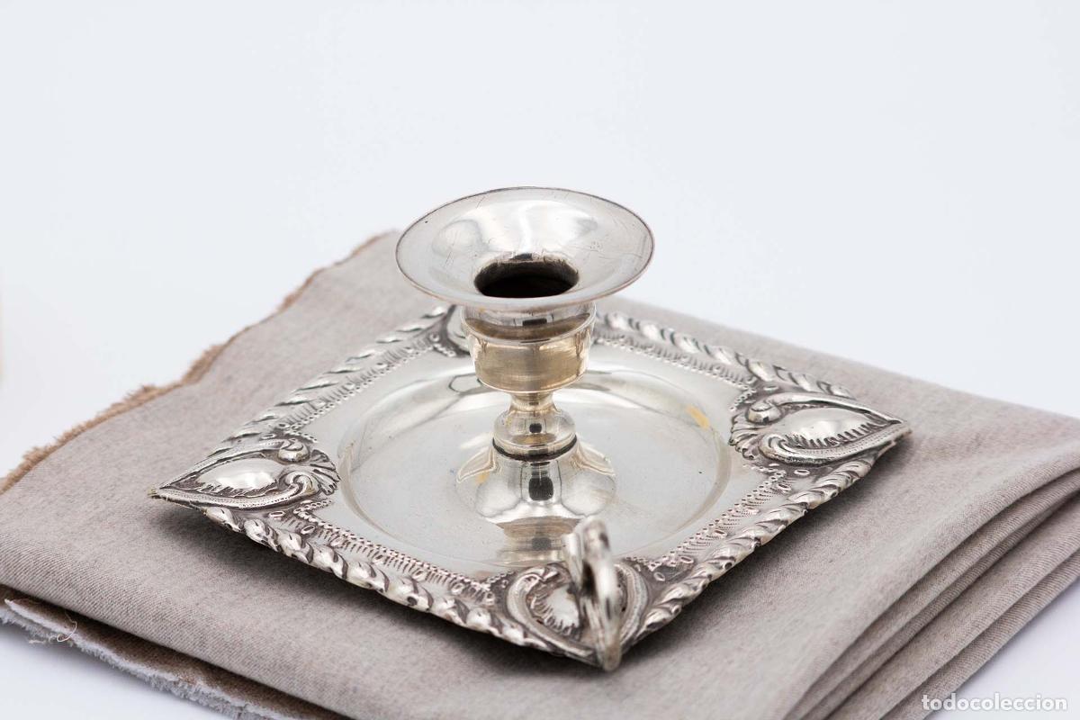 Antig&uuml;edades: Candelabro de mano, en plata - Foto 4