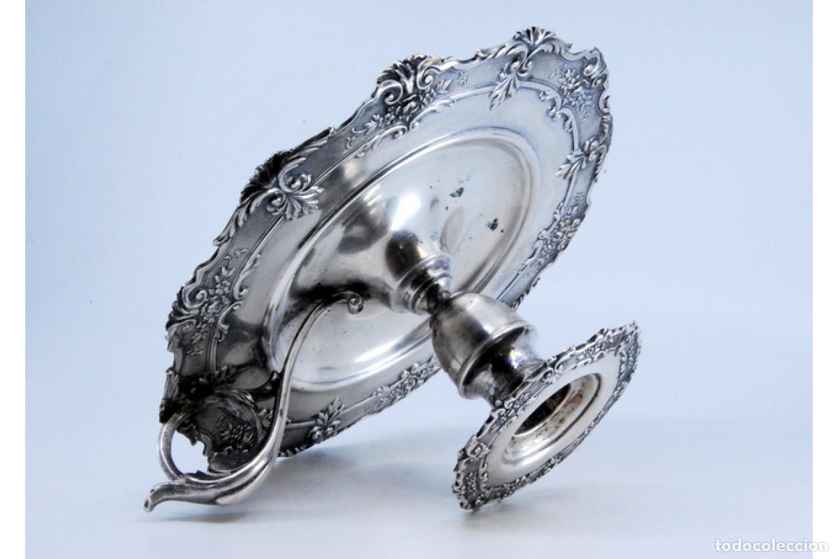 Antig&uuml;edades: Candelabro de mano, en plata - Foto 3