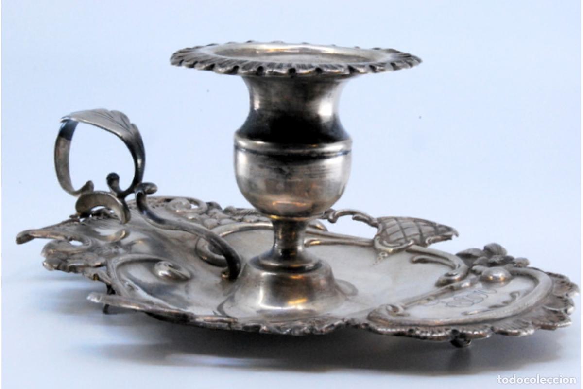Antig&uuml;edades: Candelabro de mano, en plata - Foto 2