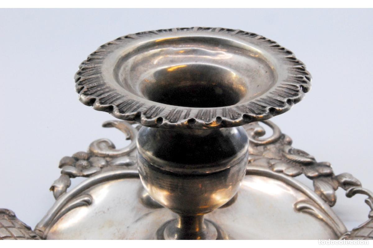 Antig&uuml;edades: Candelabro de mano, en plata - Foto 3