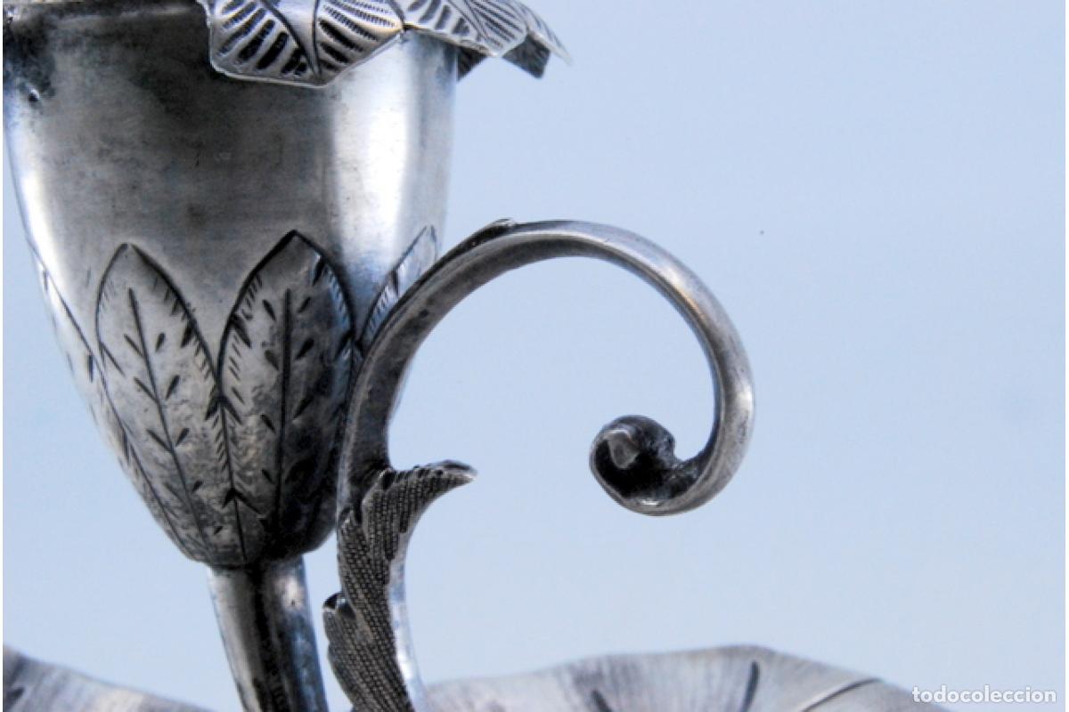Antig&uuml;edades: Candelabro de mano, en plata - Foto 4