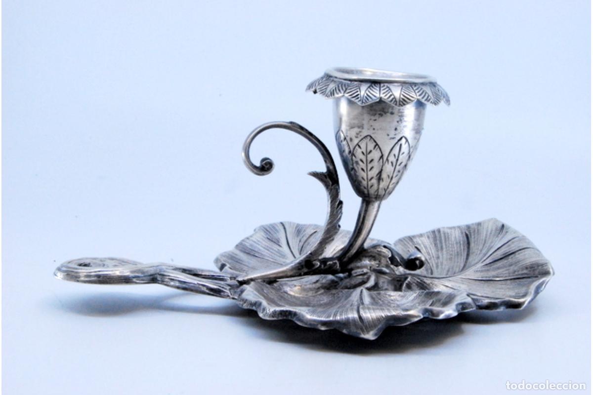 Antig&uuml;edades: Candelabro de mano, en plata - Foto 8