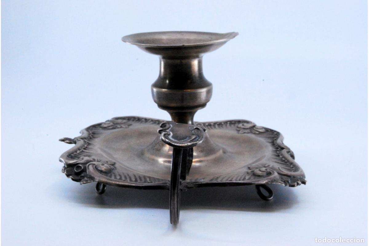 Antig&uuml;edades: Candelabro de mano, en plata - Foto 3