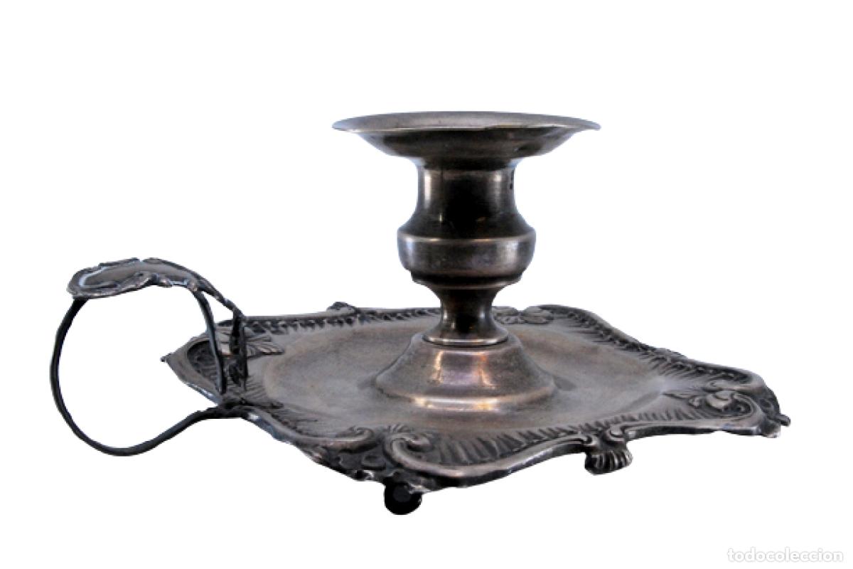 Antiquit&auml;ten: Candelabro de mano, en plata