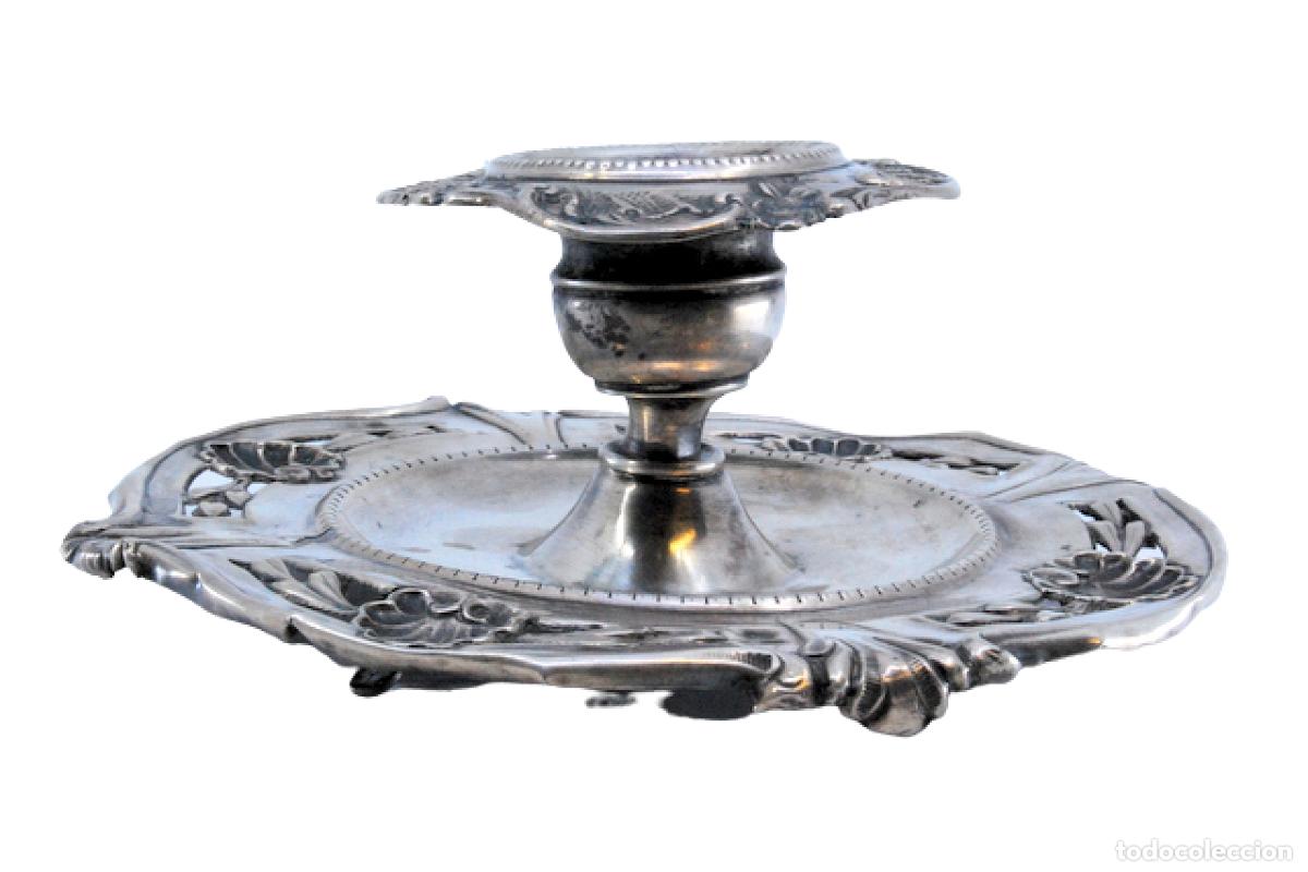 Antiques: Candelabro de mano, en plata