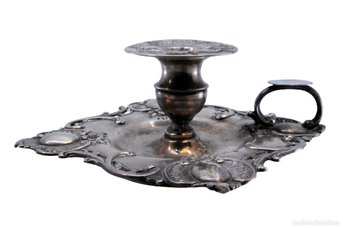 Antiquit&eacute;s: Candelabro de mano, en plata