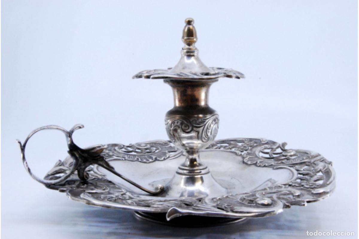 Antig&uuml;edades: Candelabro de mano, en plata - Foto 3